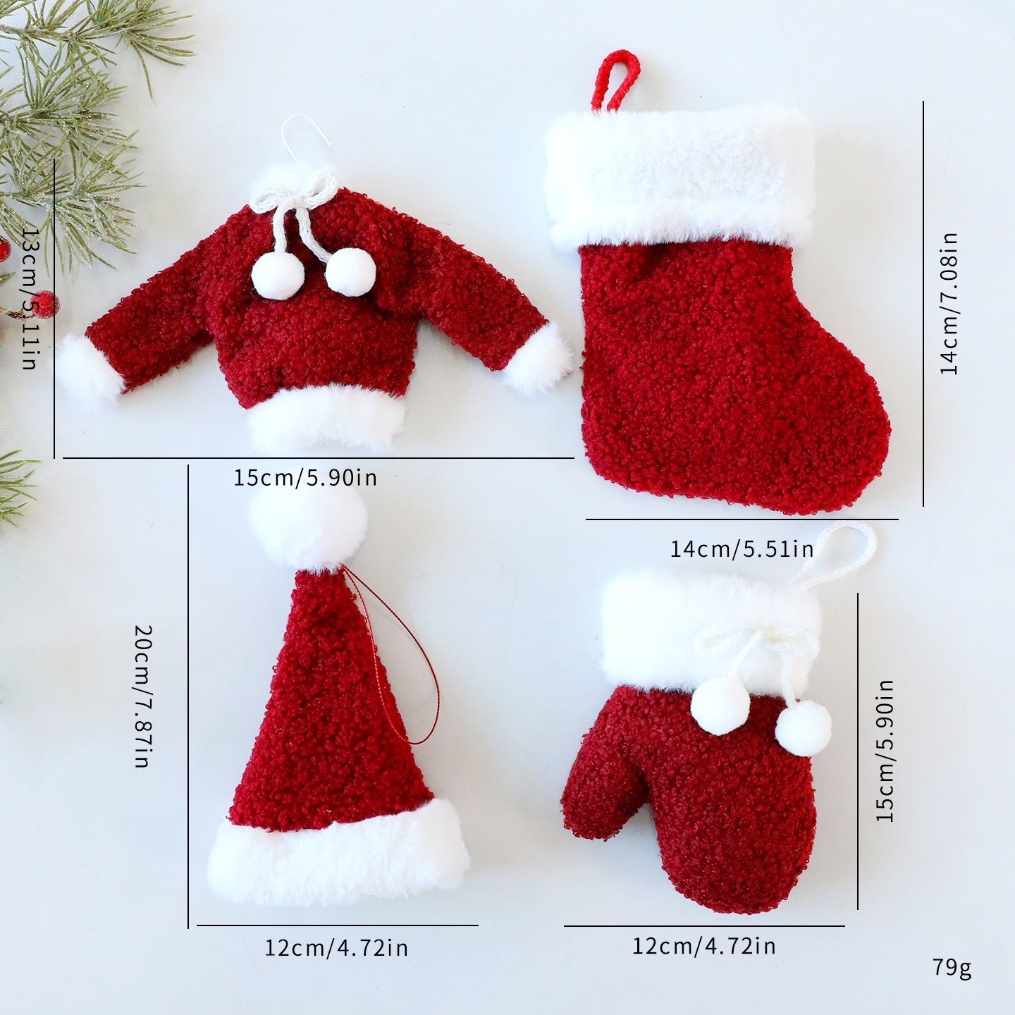 Santa Yuan New Christmas Clothing Socks Santa Hat Ornament Christmas Tree Decoration Window Hanging Decorations Hanging Accessories