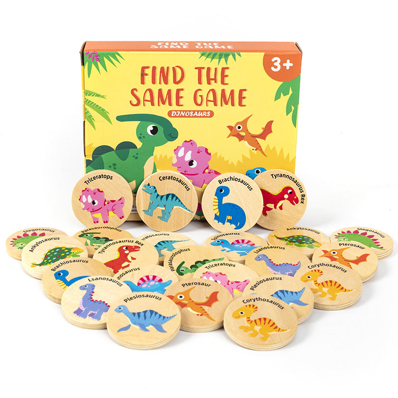 Christmas Toy Gift Dinosaur Find Same Game Children's Puzzle Dinosaur Cognitive Concentration Memory Ability Training Wooden Toy