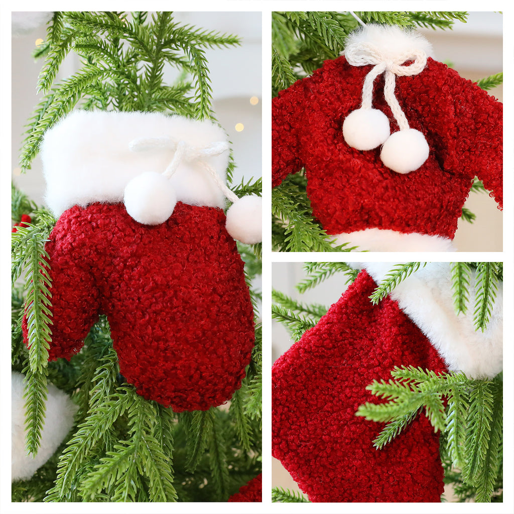 Santa Yuan New Christmas Clothing Socks Santa Hat Ornament Christmas Tree Decoration Window Hanging Decorations Hanging Accessories