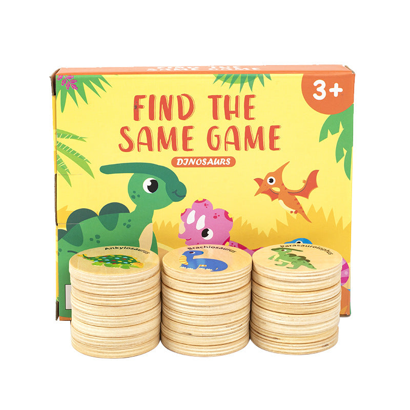 Christmas Toy Gift Dinosaur Find Same Game Children's Puzzle Dinosaur Cognitive Concentration Memory Ability Training Wooden Toy