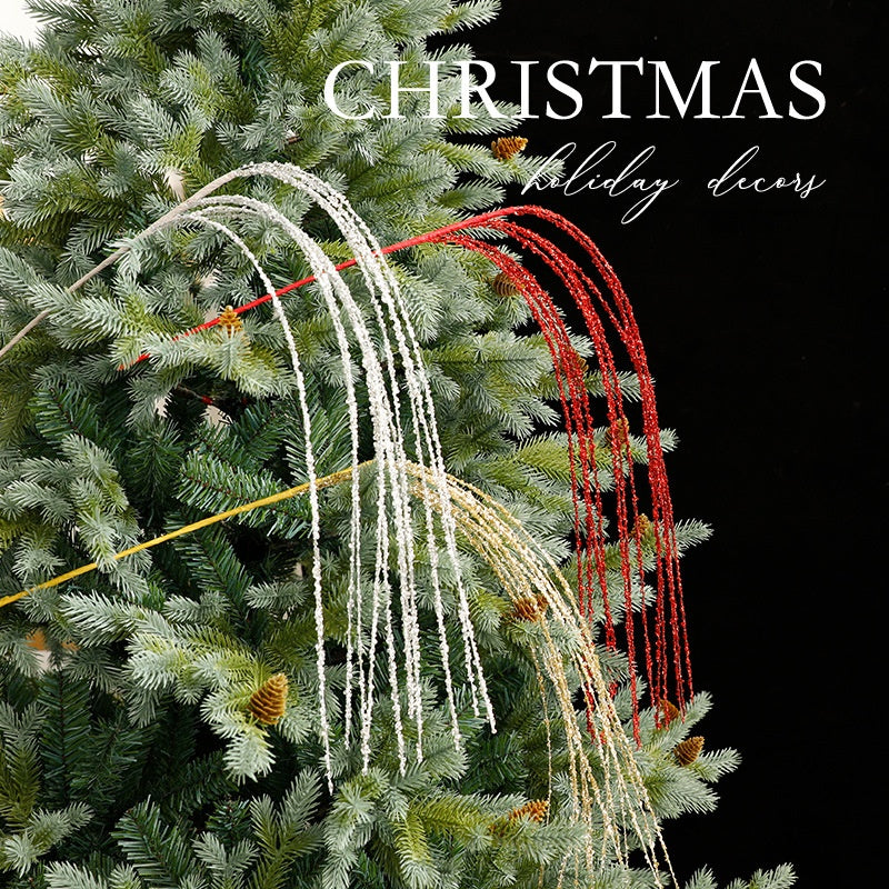 American Christmas Decoration Gold Red Christmas Tree Decoration Handmade DIY Accessories Sparkle Glitter Tinsel Branch Insert