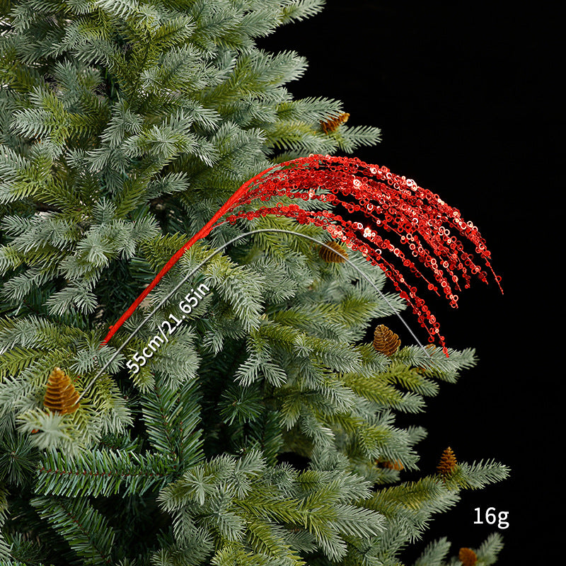 American Christmas Decoration Gold Red Christmas Tree Decoration Handmade DIY Accessories Sparkle Glitter Tinsel Branch Insert