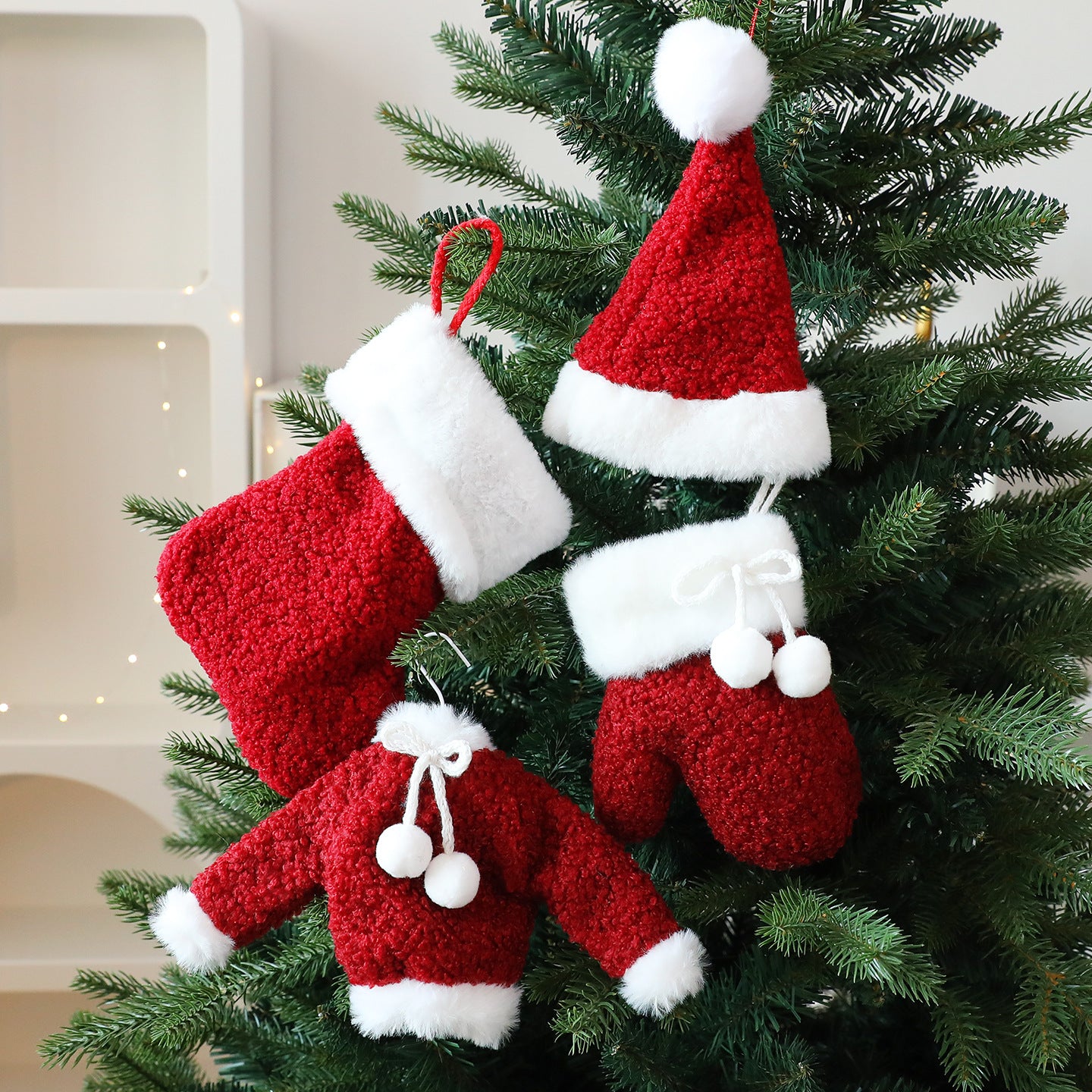 Santa Yuan New Christmas Clothing Socks Santa Hat Ornament Christmas Tree Decoration Window Hanging Decorations Hanging Accessories