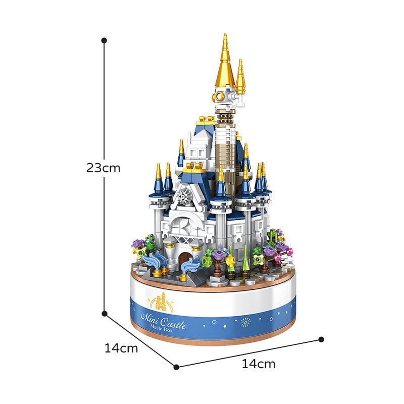 Carousel music box assembly music box ornaments building blocks children's boys and girls toys Christmas gifts