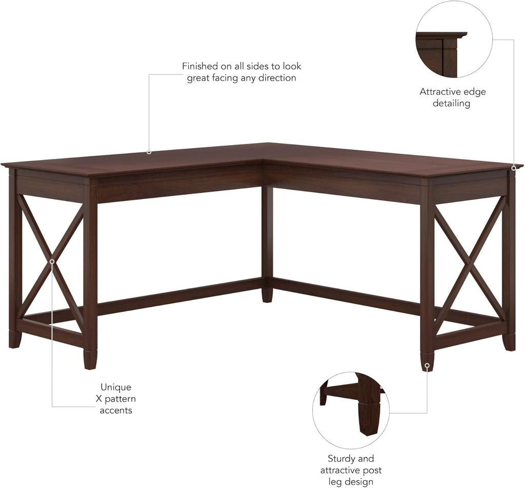 Key West 60W L Shaped Desk For Home Office Workspace-4